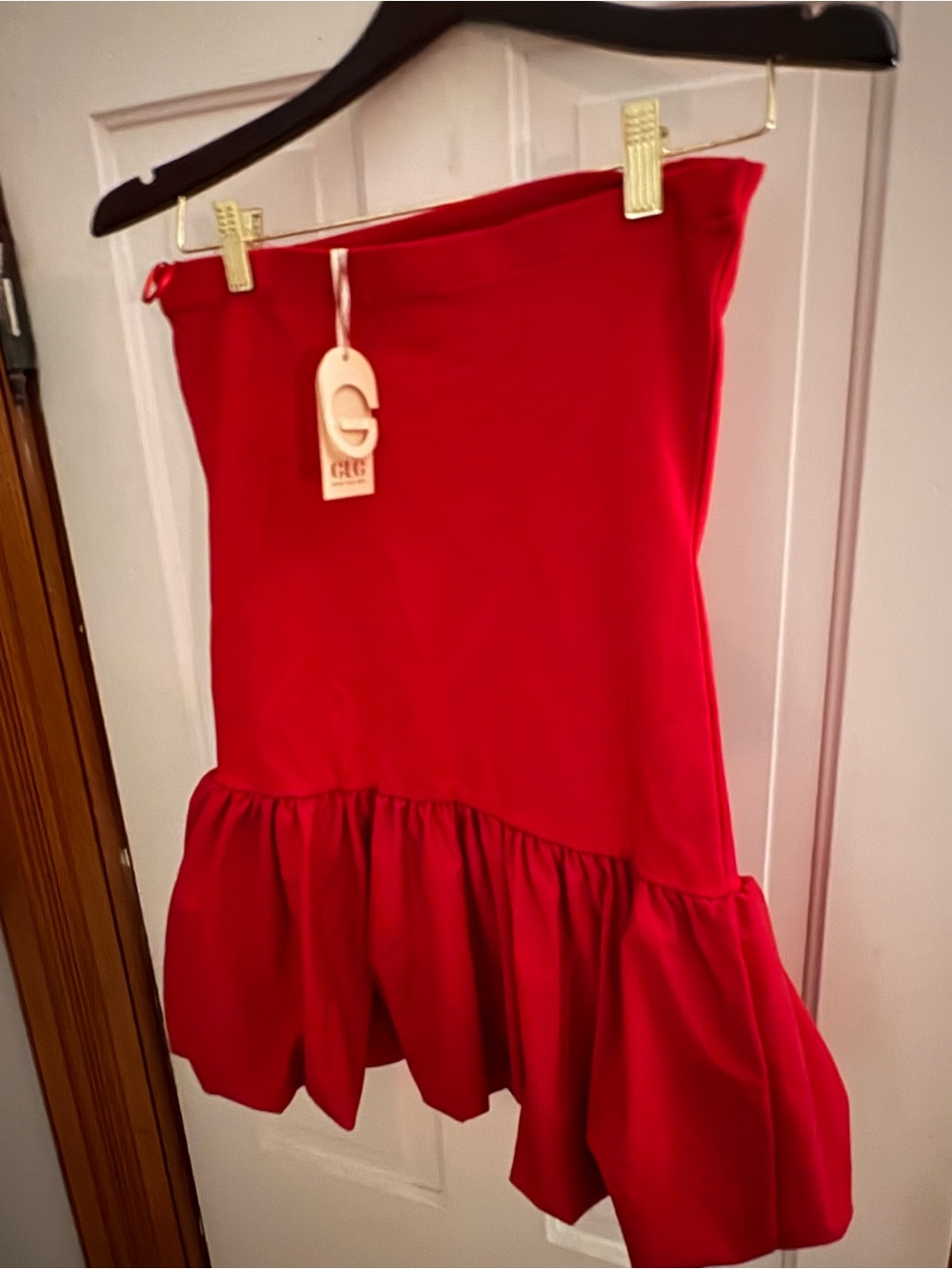 Good Luck Gem Red Strapless Bubble Skirt Dress/Tube Top
